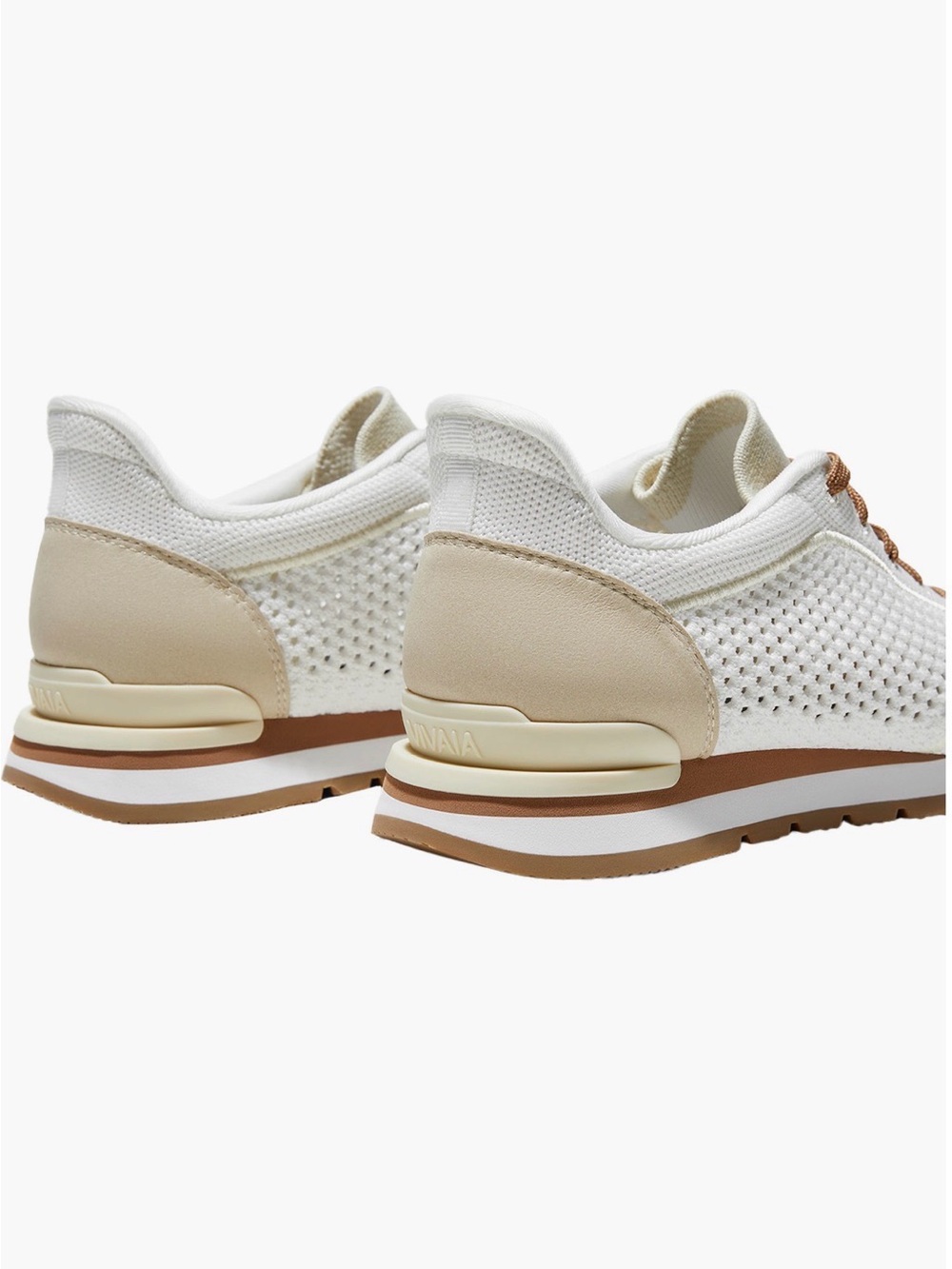 Vivaia All Day Slip on Breathable White & Tan Women’s Sneakers size 39 8 or 8.5 - Picture 5 of 11